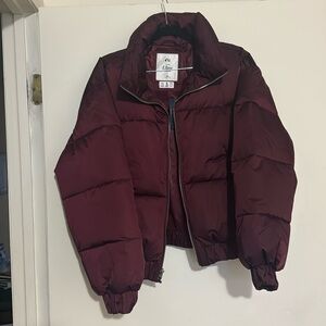 Maroon Abercrombie Puffer Jacket